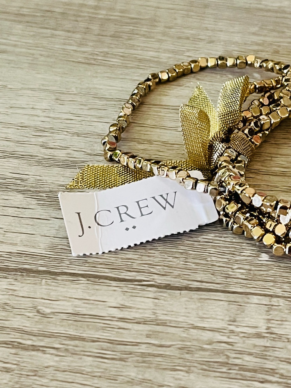 J. Crew Gold Tiny Beads Stretch Bracelets set-of-six NWT - Picture 2 of 4